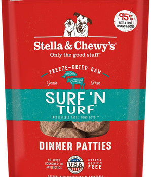Stella & Chewy's Surf ‘N Turf Grain-Free Freeze-Dried Raw Dinner Patties Dog Food-Le Pup Pet Supplies and Grooming