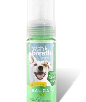TropiClean Fresh Breath Mint Foam Oral Care for Dogs and Cats, 4.5oz.-Le Pup Pet Supplies and Grooming