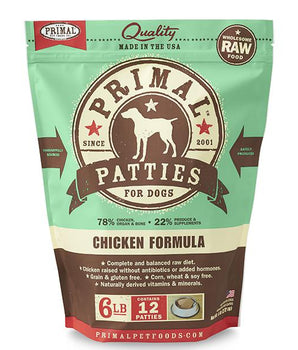 Primal Chicken Formula Grain-Free Frozen Raw Patties Dog Food-Le Pup Pet Supplies and Grooming