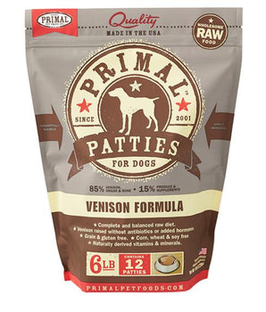 Primal Venison Formula Grain-Free Frozen Raw Patties Dog Food-Le Pup Pet Supplies and Grooming