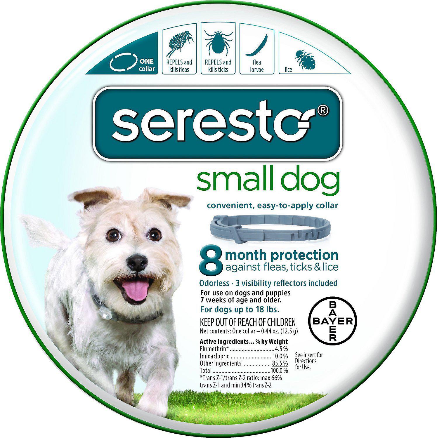 Bayer Seresto Collar Fleas, Ticks Lice Protection for Small Dogs