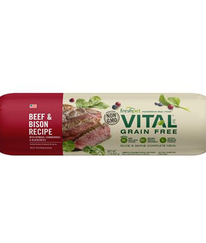 Freshpet Vital Grain Free Beef & Bison Recipe with Spinach, Cranberries & Blueberries Dog Food-Le Pup Pet Supplies and Grooming