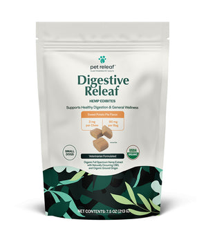 Pet Releaf Digestive Releaf Edibites de cáñamo orgánico sabor pastel de batata para perros pequeños
