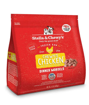 Stella &amp; Chewy's Chewy's Pollo sin cereales, bocados crudos congelados para cena, comida para perros 