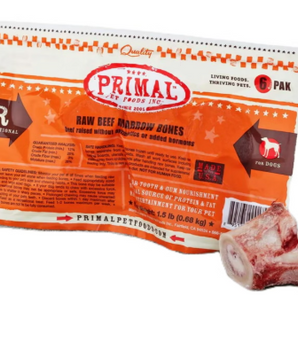 Primal Dog Treat Frozen Bone Beef Marrow Medium Single Pack