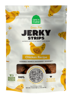 Open Farm Dog Treat GF Jerky Strips Chicken 5.6 oz