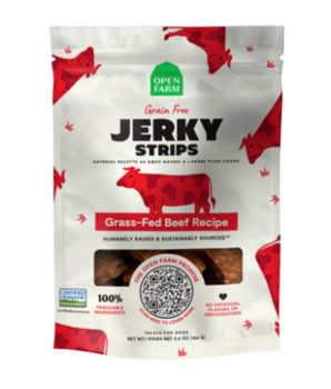 Open Farm Dog Treat GF Jerky Strips Beef 5.6 oz