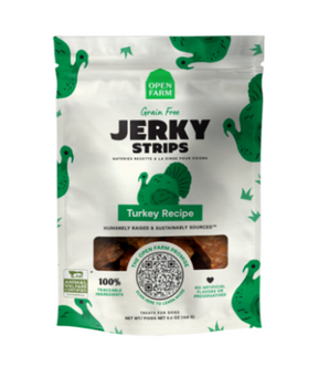 Open Farm Dog Treat GF Jerky Strips Turkey 5.6 oz