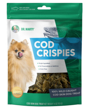 Dr. Marty Dog Treat Cod Skin Crispies 4 oz