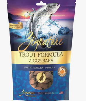 Zignature Dog Treat GF Ziggy Bars Trout 12 oz