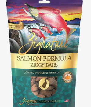Zignature Dog Treat GF Ziggy Bars Salmon 12 oz