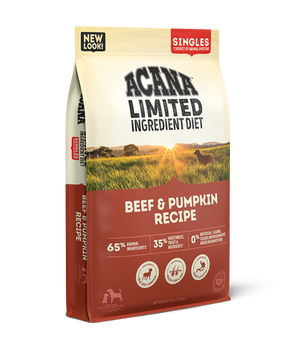 ACANA Singles Limited Ingredient Dry Dog Food, Grain-free, High Protein, Beef & Pumpkin, 25 #