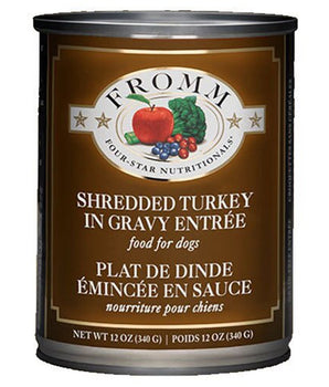 Fromm Four-Star Shredded Turkey In Gravy Entree Canned Dog Food, 12 Oz.