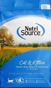 NutriSource Chicken Meal, Salmon and Liver Cat and Kitten Formula, Dry Cat Food, 6.6 lbs