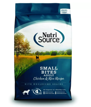 NutriSource Alimento para perros para bocados pequeños de pollo y arroz para adultos, 15 lb