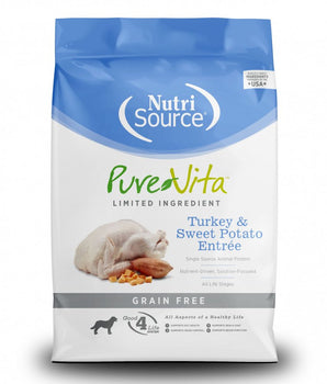 Pure Vita Turkey & Sweet Potato Entrée Grain Free Dry Dog Food