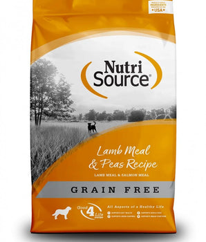 Alimento seco para perros sin cereales NutriSource, harina de cordero y guisantes