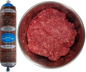 Blue Ridge Beef Carne de res congelada con hueso Alimento para perros Chub crudo sin cereales