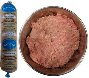 Blue Ridge Pato de ternera con hueso Alimento para perros y gatos Chub crudo congelado sin cereales