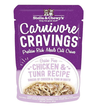 Stella &amp; Chewy's Carnivore Cravings Shreds Receta de pollo y atún Comida húmeda para gatos 2.80 oz