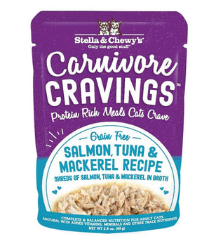 Stella & Chewy's Carnivore Cravings Shreds Salmon Tuna and Mackerel Recipe Wet Cat Food 2.80oz
