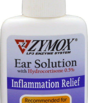 Zymox Ear Solution with Hydrocortisone 0.5% Inflammation Relief Dog and Cat Supply, 1.25fl.oz.-Le Pup Pet Supplies and Grooming