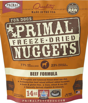 Primal Beef Formula Grain-Free Freeze-Dried Raw Nuggets Dog Food-Le Pup Pet Supplies and Grooming