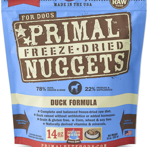Primal Duck Formula Grain-Free Freeze-Dried Raw Nuggets Dog Food-Le Pup Pet Supplies and Grooming