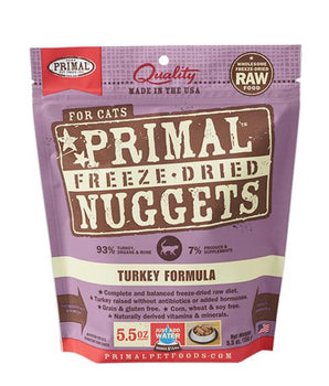 Primal Turkey Formula Grain-Free Freeze-Dried Raw Nuggets Cat Food-Le Pup Pet Supplies and Grooming
