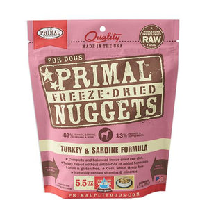 Primal Turkey & Sardine Formula Grain-Free Freeze-Dried Raw Nuggets Dog Food-Le Pup Pet Supplies and Grooming