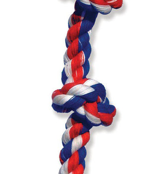 Mammoth Flossy Chews Color Tug Rope 5 Knots Dog Toy-Le Pup Pet Supplies and Grooming