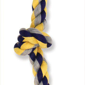 Mammoth Flossy Chews Color Tug Rope 3 Knots Dog Toy-Le Pup Pet Supplies and Grooming