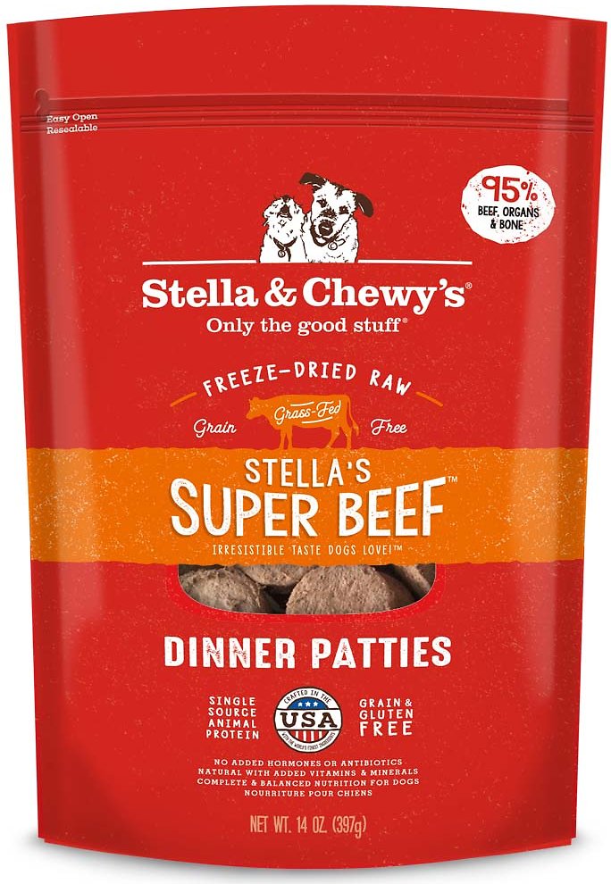 Stella & Chewy's Stella’s Super Beef Grain-Free Freeze-Dried Raw Dinner Patties Dog Food-Le Pup Pet Supplies and Grooming