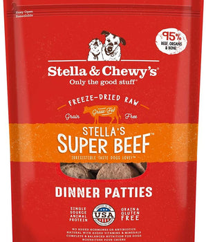 Stella & Chewy's Stella’s Super Beef Grain-Free Freeze-Dried Raw Dinner Patties Dog Food-Le Pup Pet Supplies and Grooming