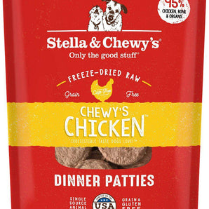 Stella & Chewy's Chewy's Chicken Grain-Free Freeze-Dried Raw Dinner Patties Dog Food-Le Pup Pet Supplies and Grooming