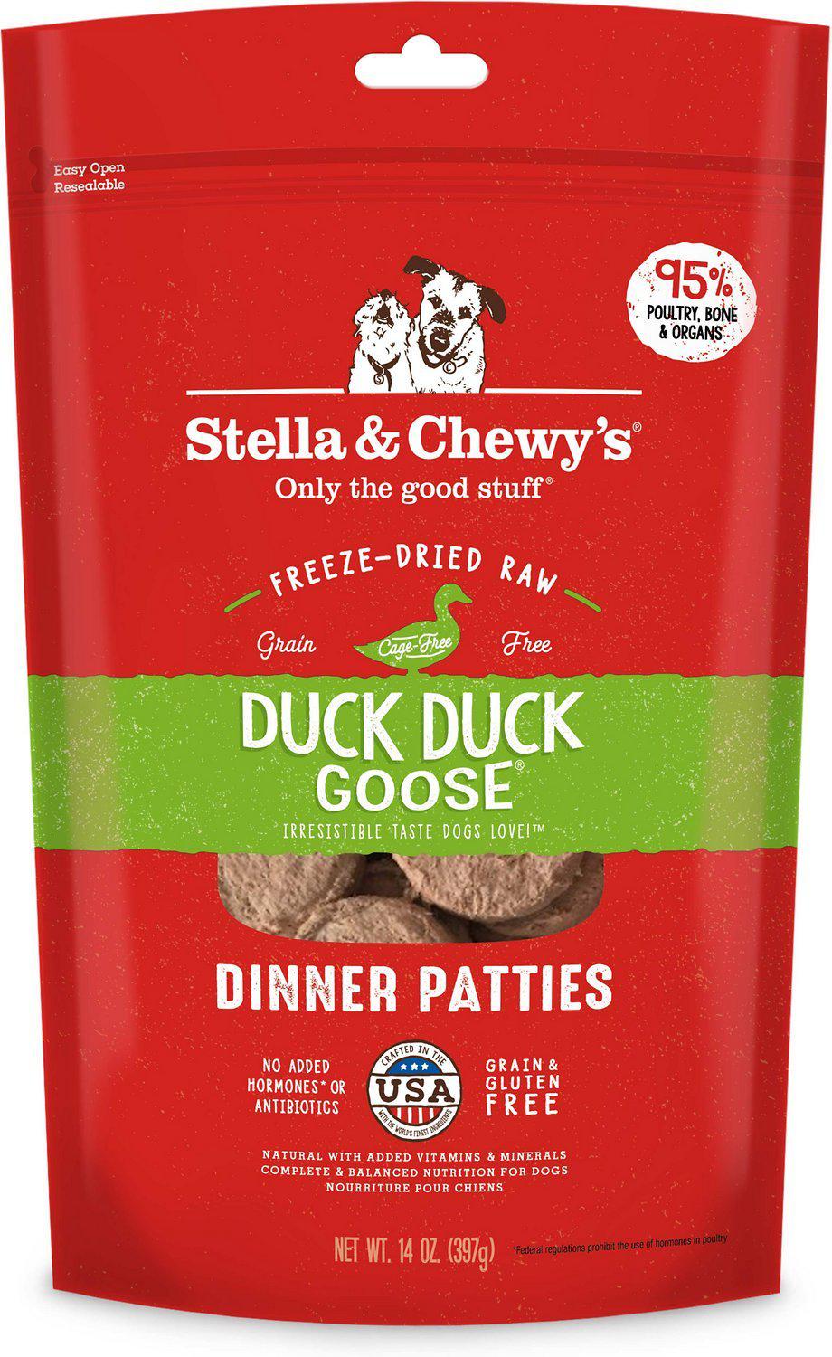 Stella & Chewy's Duck Duck Goose Grain-Free Freeze-Dried Raw Dinner Patties Dog Food-Le Pup Pet Supplies and Grooming