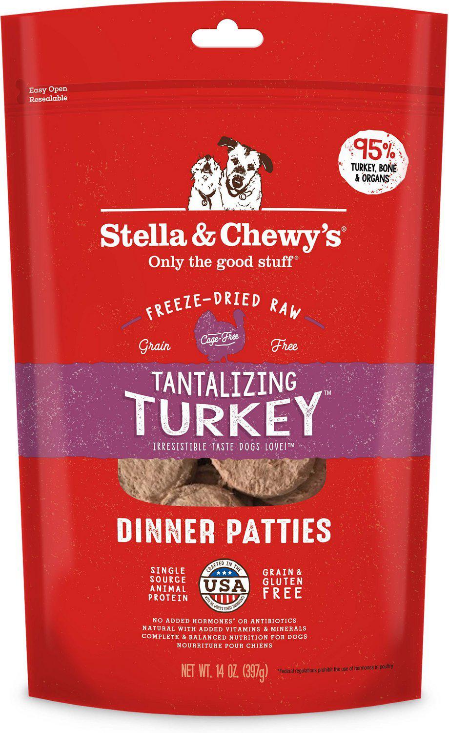 Stella & Chewy's Tantalizing Turkey Grain-Free Freeze-Dried Raw Dinner Patties Dog Food-Le Pup Pet Supplies and Grooming