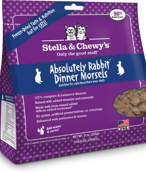 Stella & Chewy's Absolutely Rabbit Grain-Free Freeze-Dried Raw Dinner Morsels Cat Food-Le Pup Pet Supplies and Grooming