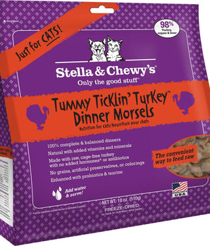 Stella & Chewy's Tummy Ticklin' Turkey Grain-Free Freeze-Dried Raw Dinner Morsels Cat Food-Le Pup Pet Supplies and Grooming