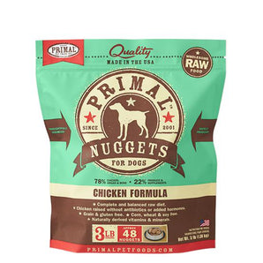 Primal Chicken Formula Grain-Free Frozen Raw Nuggets Dog Food-Le Pup Pet Supplies and Grooming