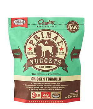 Primal Chicken Formula Grain-Free Frozen Raw Nuggets Dog Food-Le Pup Pet Supplies and Grooming