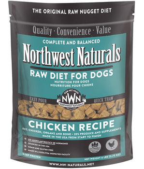 Northwest Naturals Chicken Recipe Grain-Free Frozen Raw Nuggets Dog Food-Le Pup Pet Supplies and Grooming