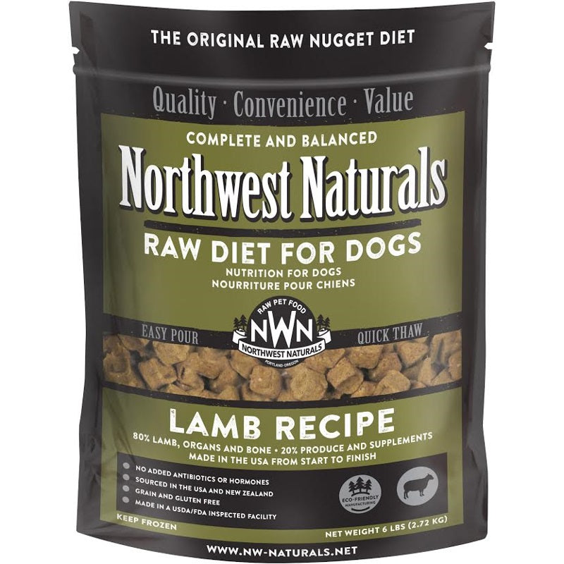 Northwest Naturals Lamb Recipe Grain-Free Frozen Raw Nuggets Dog Food-Le Pup Pet Supplies and Grooming