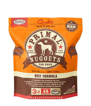Primal Beef Formula Grain-Free Frozen Raw Nuggets Dog Food-Le Pup Pet Supplies and Grooming