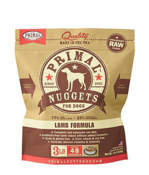 Primal Lamb Formula Grain-Free Frozen Raw Nuggets Dog Food-Le Pup Pet Supplies and Grooming