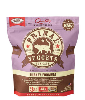 Primal Turkey Formula Grain-Free Frozen Raw Nuggets Cat Food-Le Pup Pet Supplies and Grooming