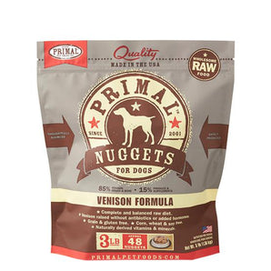 Primal Venison Formula Grain-Free Frozen Raw Nuggets Dog Food-Le Pup Pet Supplies and Grooming
