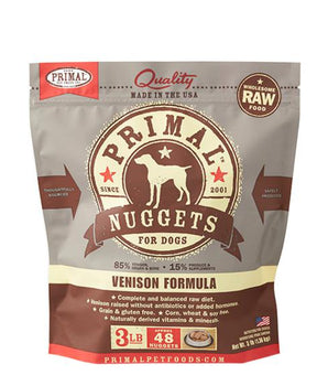 Primal Venison Formula Grain-Free Frozen Raw Nuggets Dog Food-Le Pup Pet Supplies and Grooming