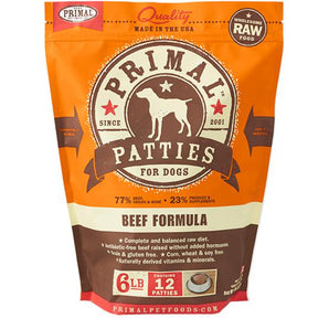 Primal Beef Formula Grain-Free Frozen Raw Patties Dog Food-Le Pup Pet Supplies and Grooming