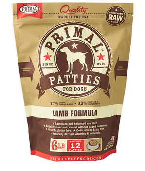 Primal Lamb Formula Grain-Free Frozen Raw Patties Dog Food-Le Pup Pet Supplies and Grooming